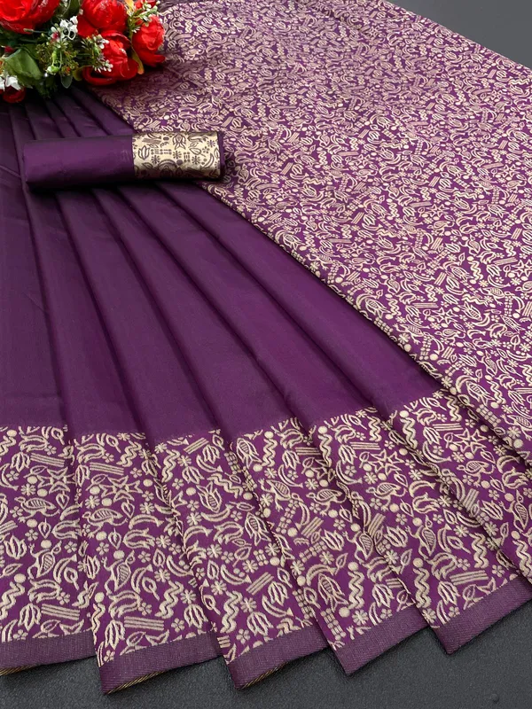 PURPLE_PURE_BANARASI_SAREE
